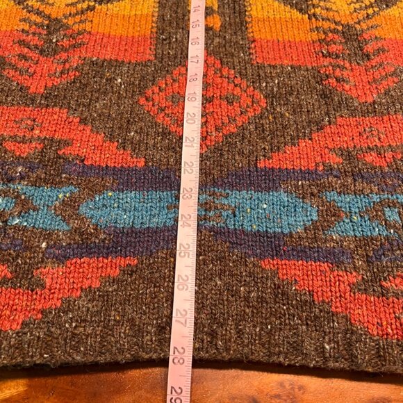 Hand Knit LAUREN Ralph Lauren Wool Blend Southwest Indian Aztec Sweater LRG - Picture 10 of 15